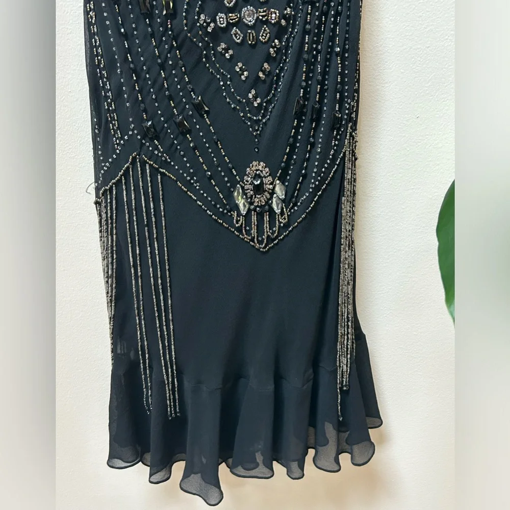 💶SOLD💶Vintage silk Sue Wong Nocturne beaded dress - Picture 6 of 10